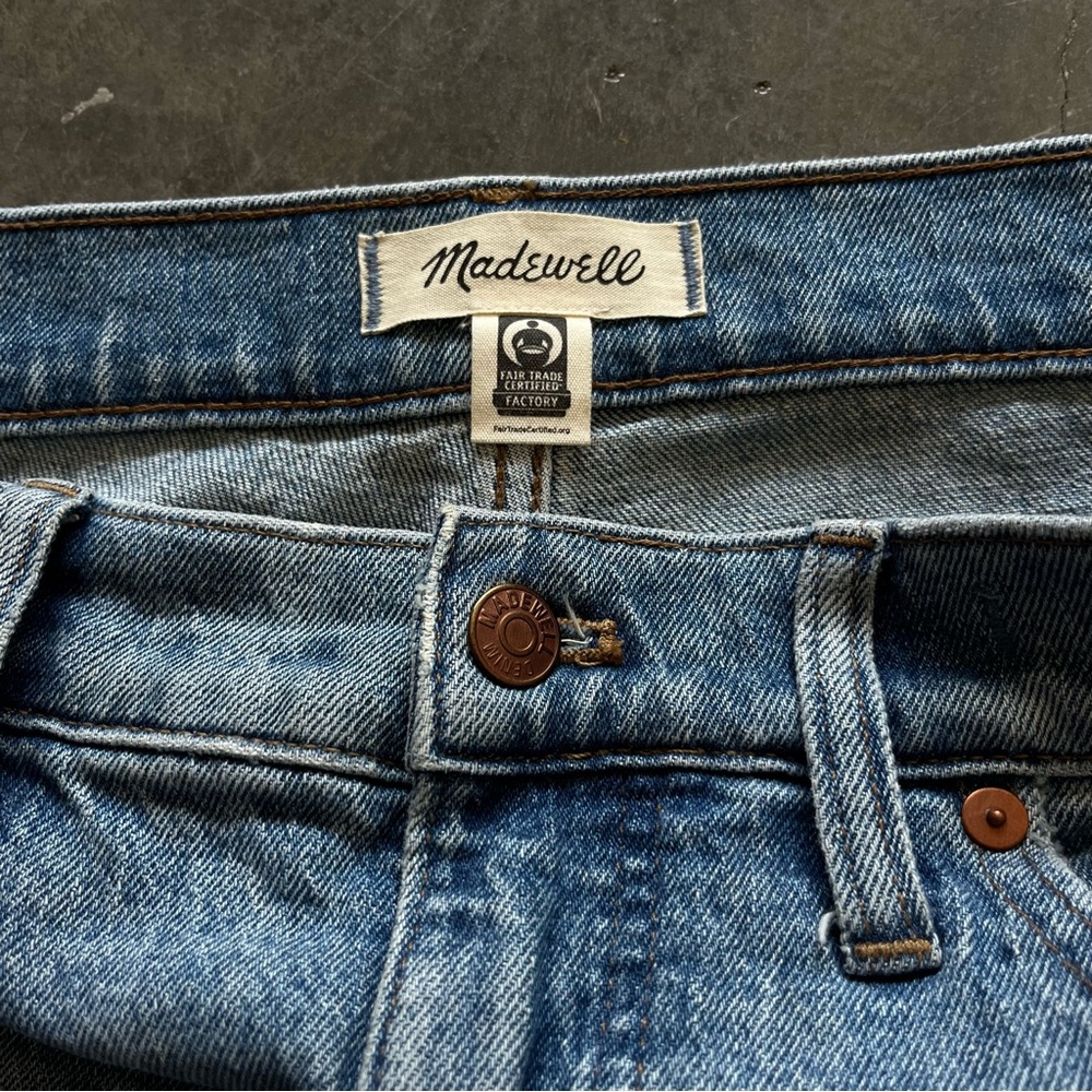 Madewell The Perfect Vintage Straight Jean Kingsbury Wash Knee-Rip Edition - Picture 12 of 13